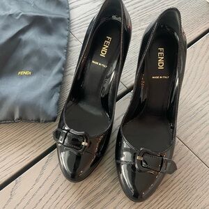 Fendi Black Buckle Heels - Authentic